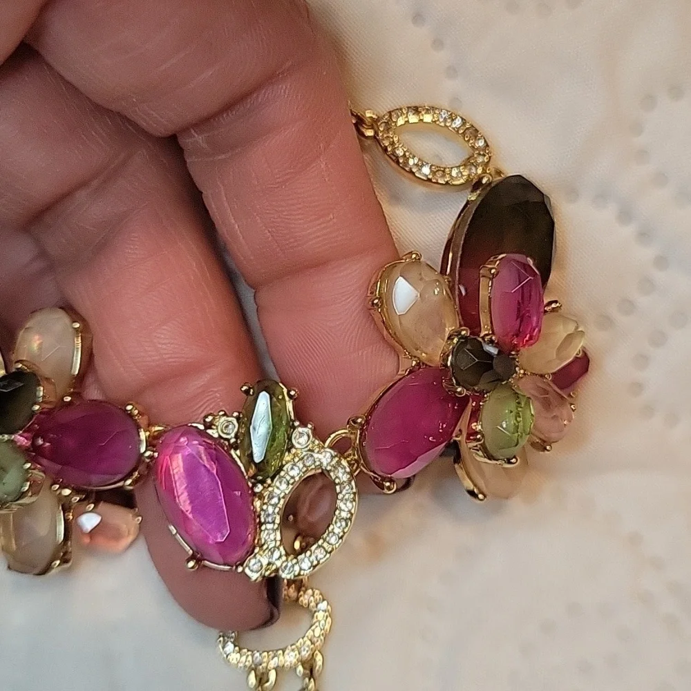White House Black Market Semi precious stones necklace NWT Fairycore Y2K‎